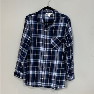 Old Navy Blue Plaid Button Down Shirt